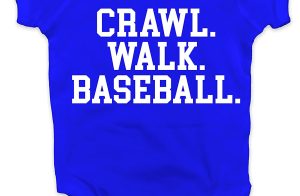 Southern Designs Crawl Walk baseball baby onesie for Infant Fans